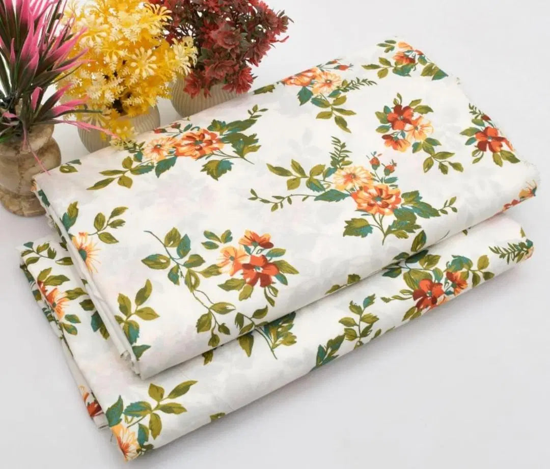 2 Pcs Women's Unstitched Printed Suit